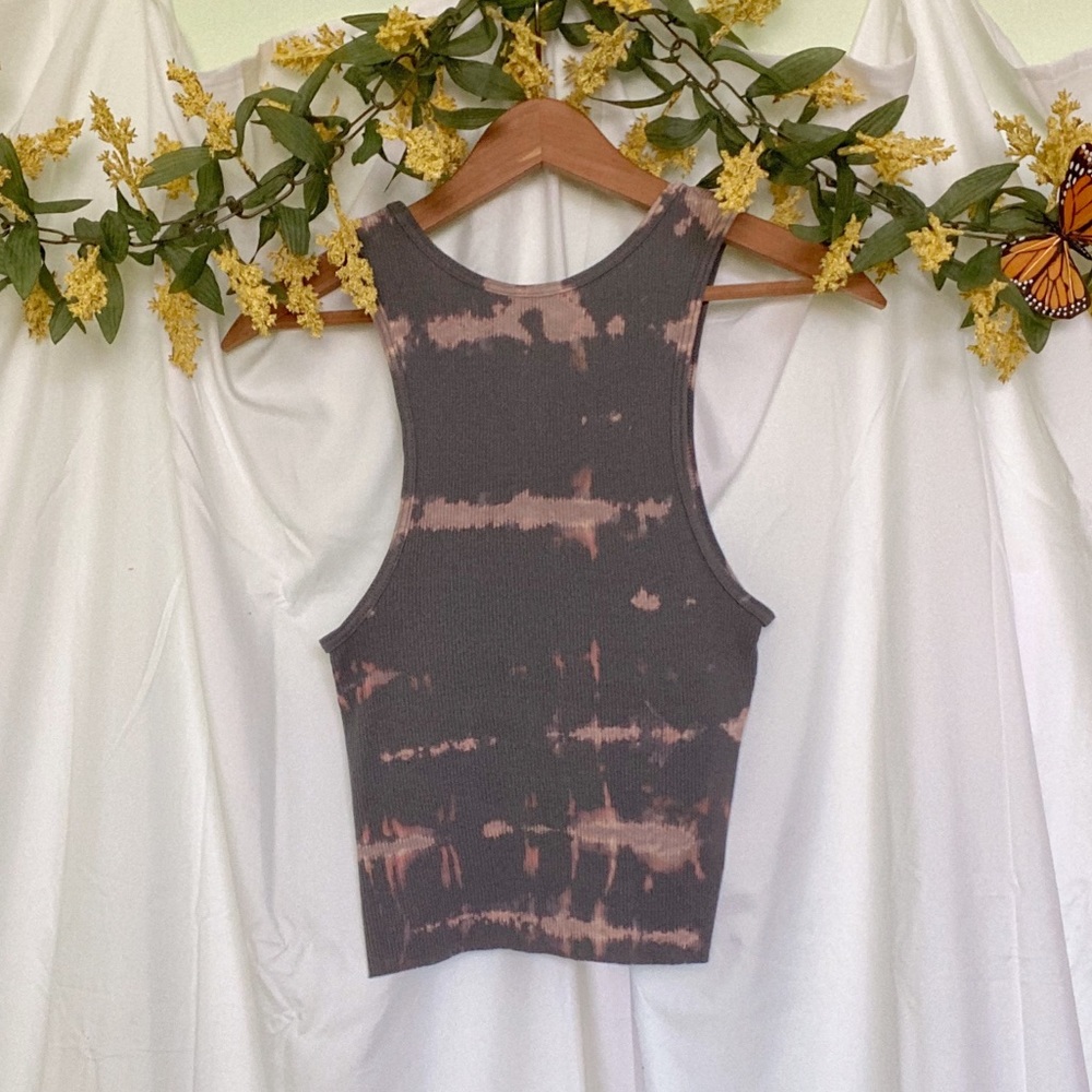 SOLD Hand Bleach Dyed Cut Off Ribbed Tank Top - Picture 5 of 14